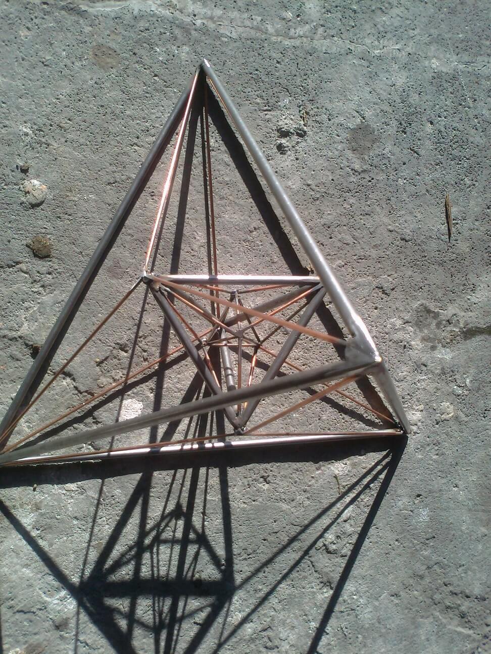 Abstract metallic triangular shape